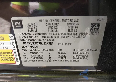 2014 Buick Enclave Leather z USA, uszkodzony, nr VIN 5GAKVBKD8EJ128365